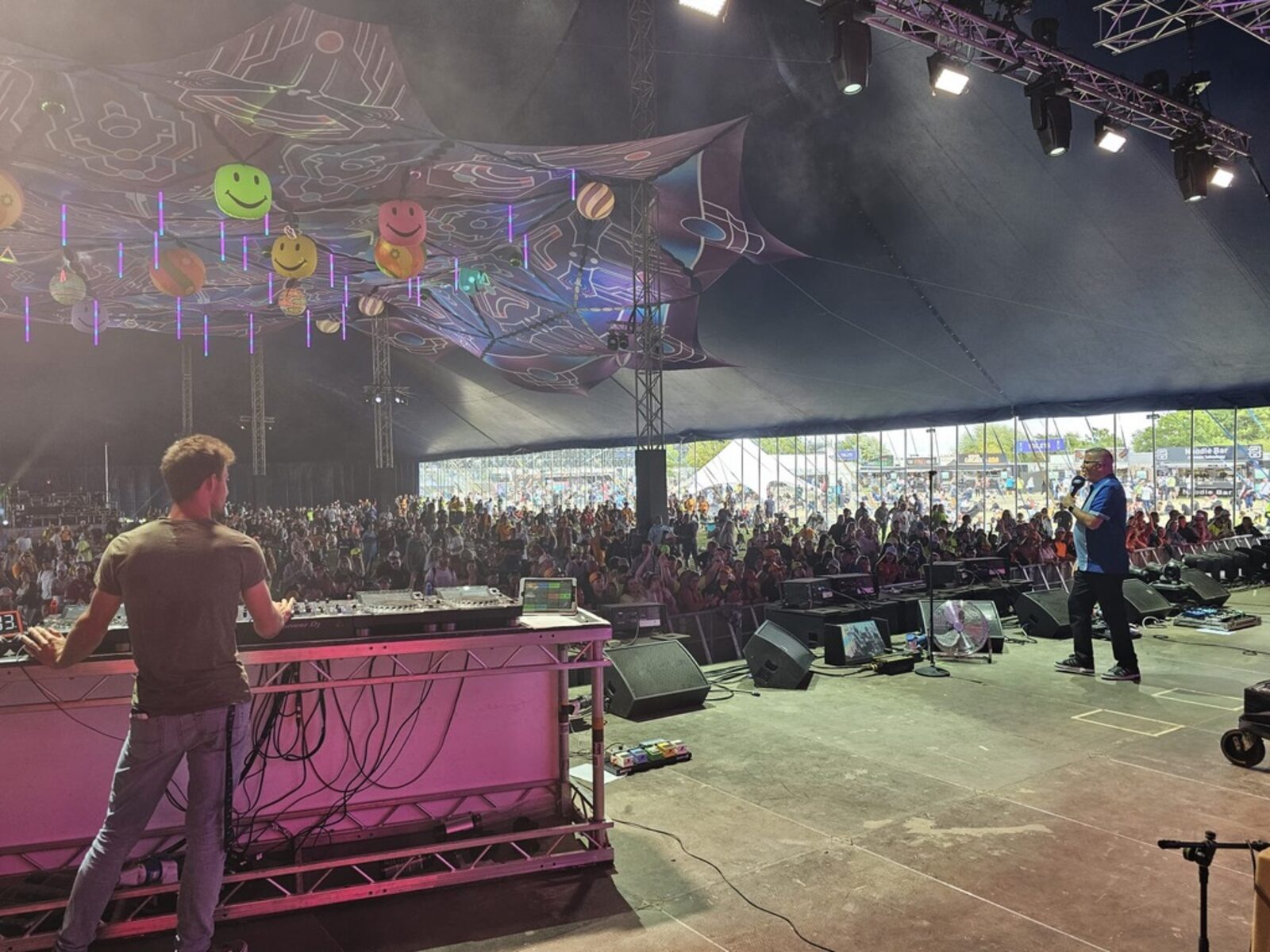 Tony on stage at a festival